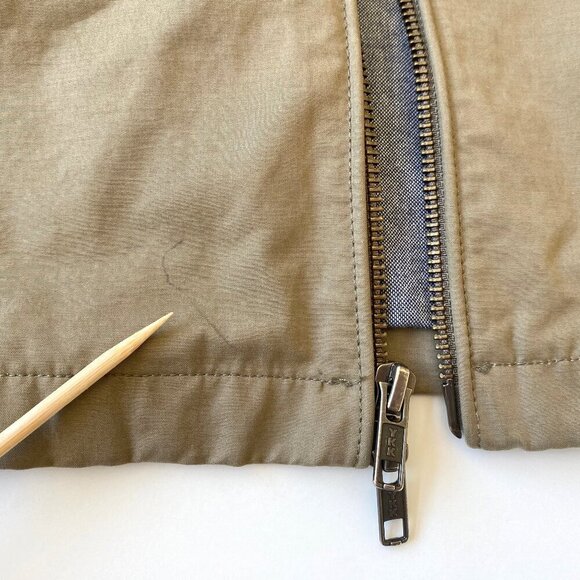 J.Crew Mens Cruiser Harrington Jacket XS Tan 2-Way Zipper Cotton Blend Pockets - Picture 16 of 16